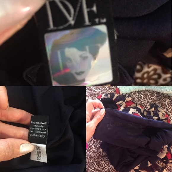 DVF Blue,red and off white ruffle layered top - Picture 8 of 8